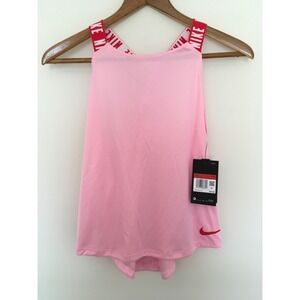 NWT Nike Girls Dri Fit Training Strappy Tank Top Sz L Pink Red White CK2803-654